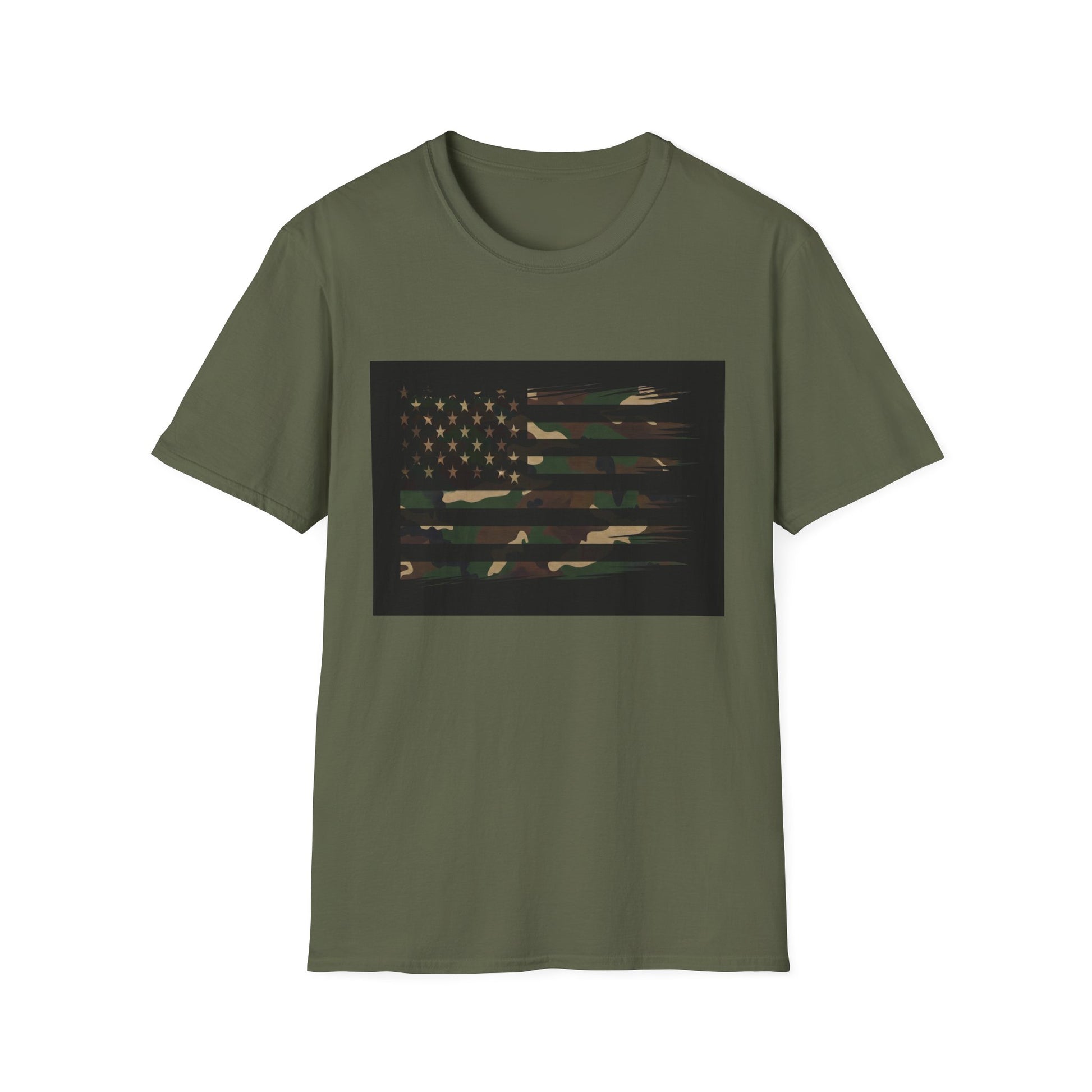American Heritage Graphic Short Tee - "Camo Green Flag"