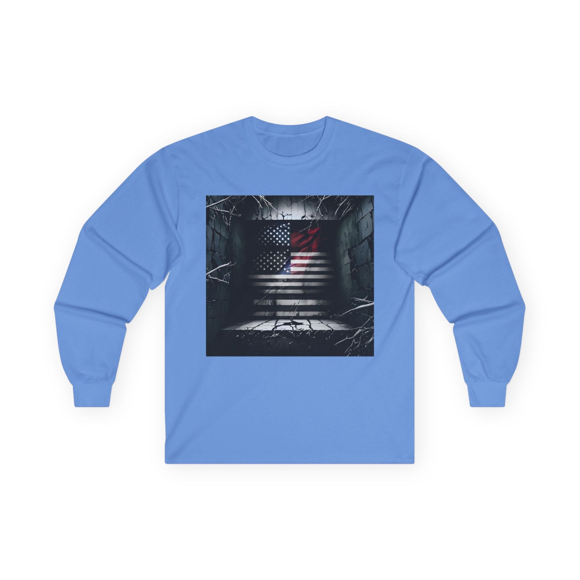 American Heritage Graphic Long Sleeve Tee - American Flag "American Haunting"