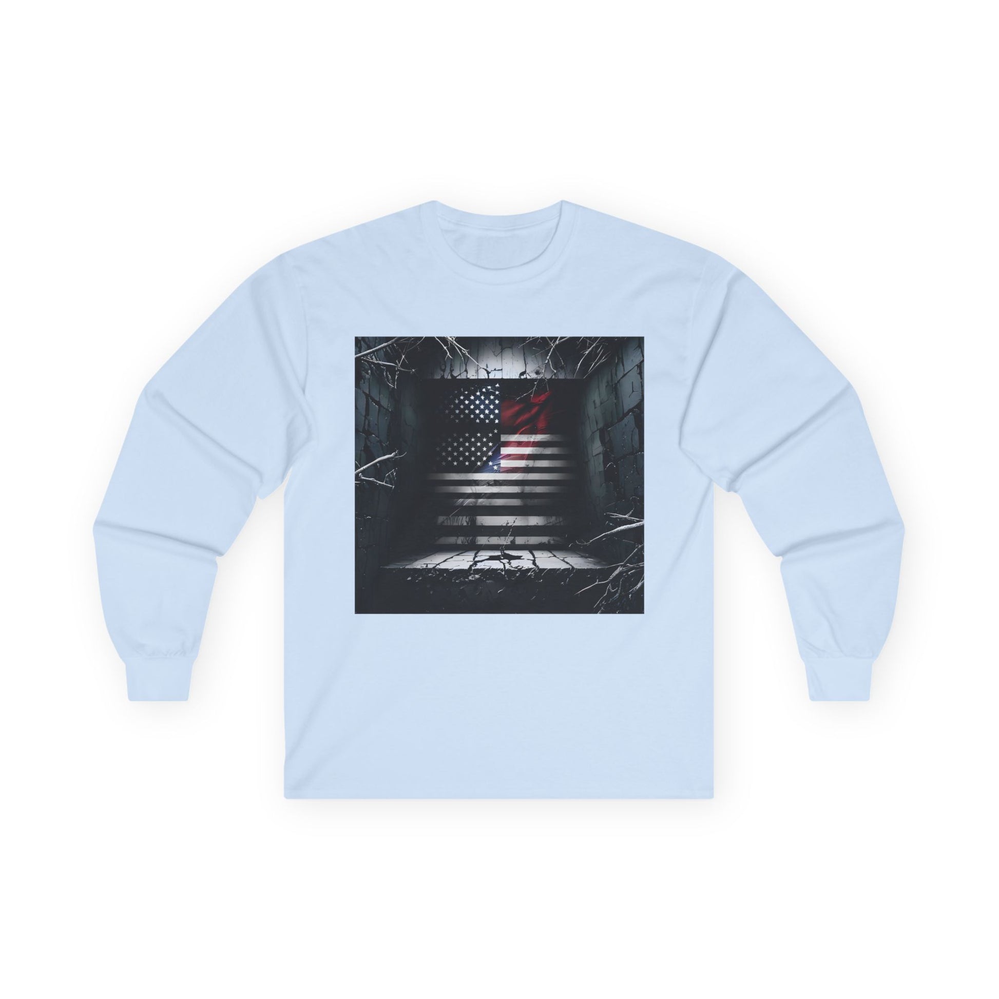 American Heritage Graphic Long Sleeve Tee - American Flag "American Haunting"