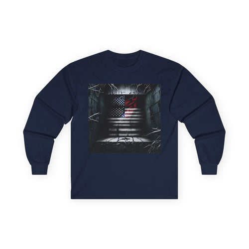 American Heritage Graphic Long Sleeve Tee - American Flag "American Haunting"