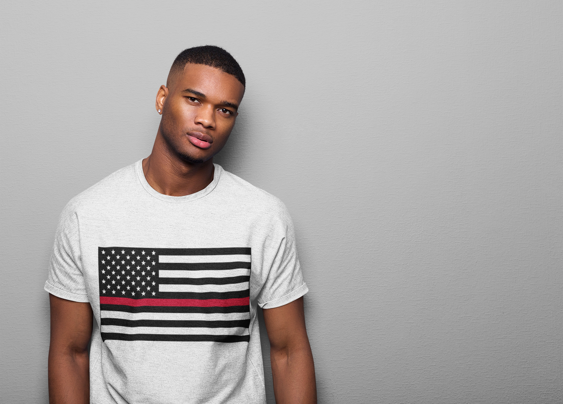 American Heritage Graphic Short Tee - American Flag "Fire Fighters"
