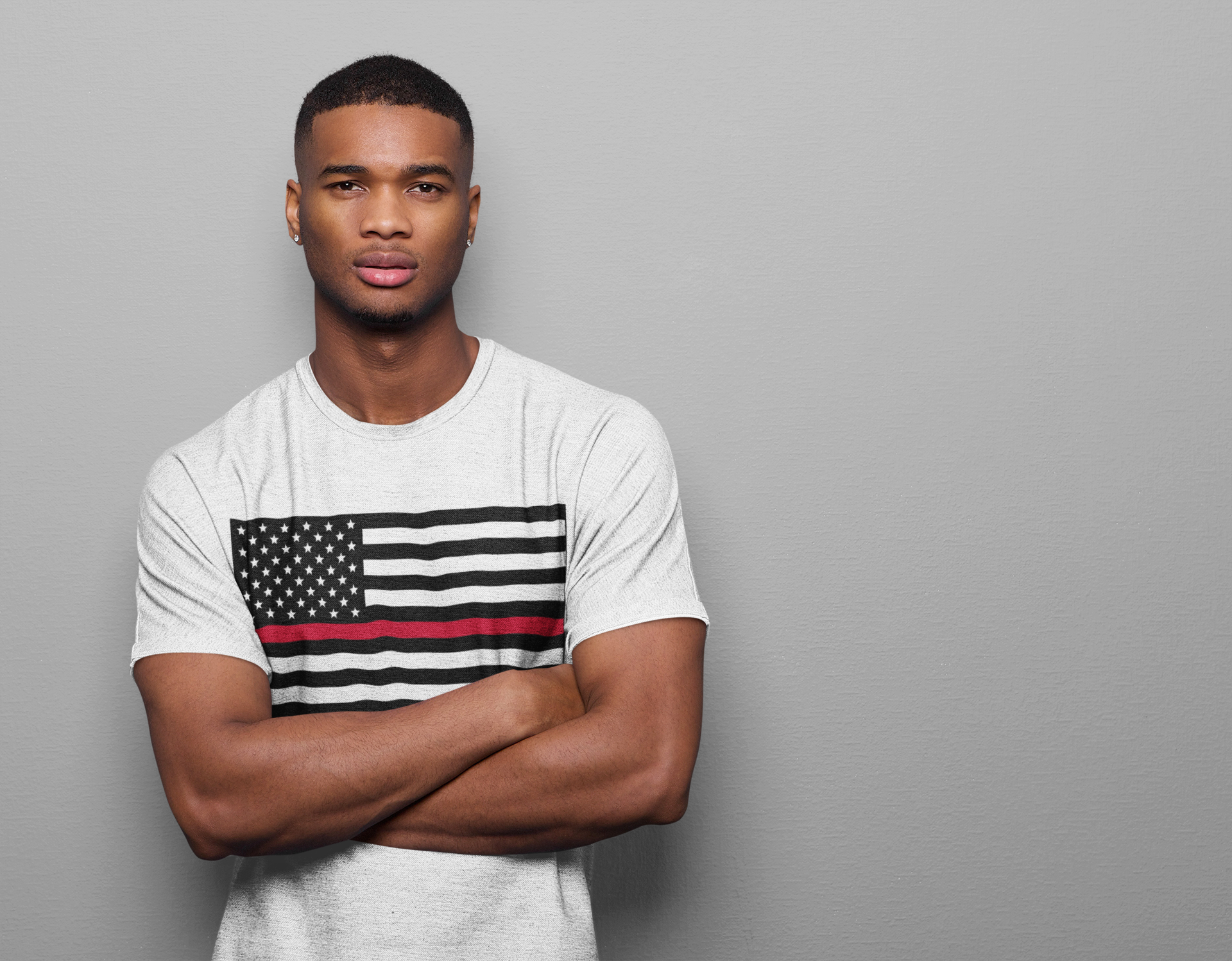 American Heritage Graphic Short Tee - American Flag "Fire Fighters"