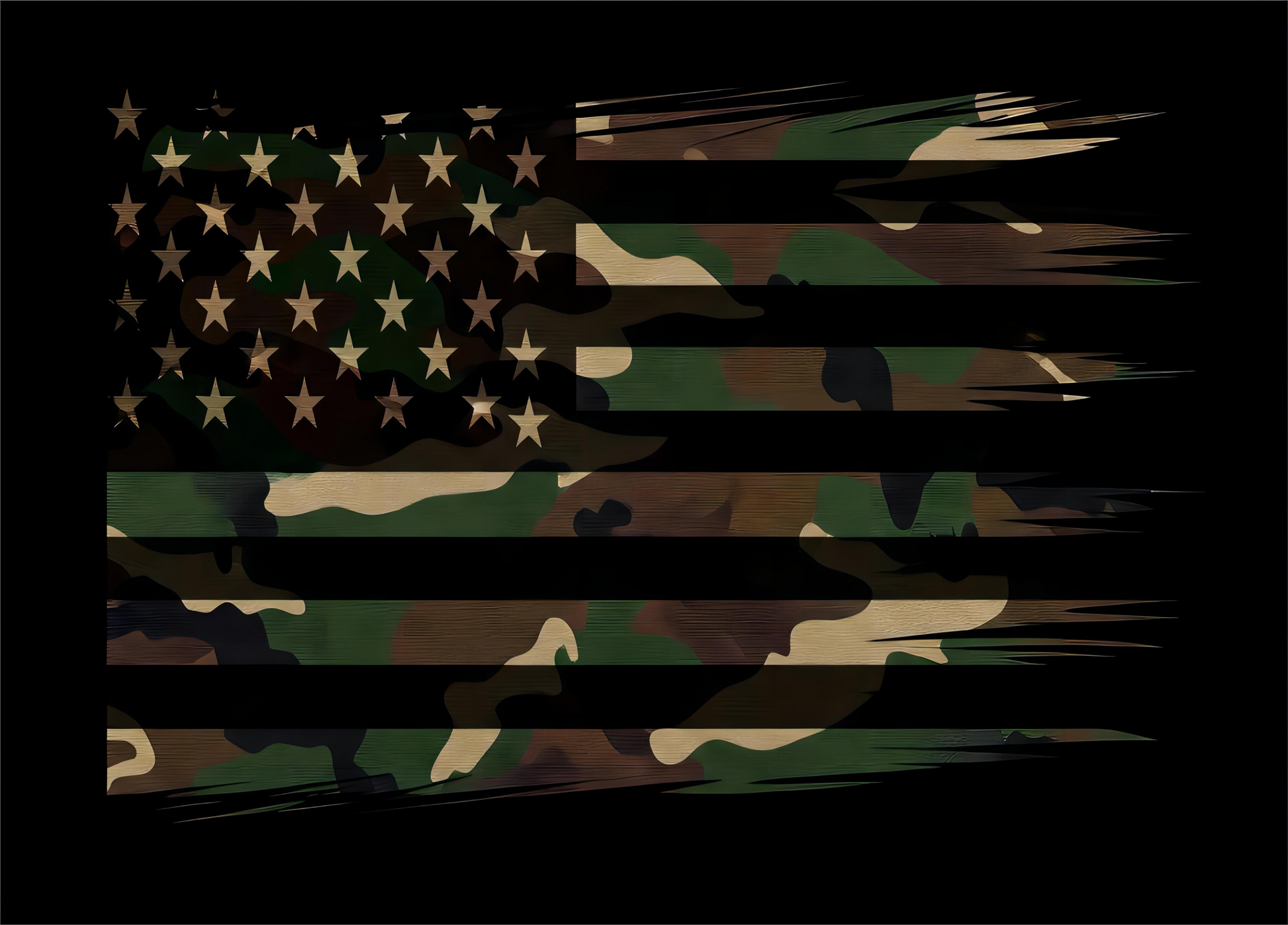 American Heritage Graphic Short Tee - "Camo Green Flag"