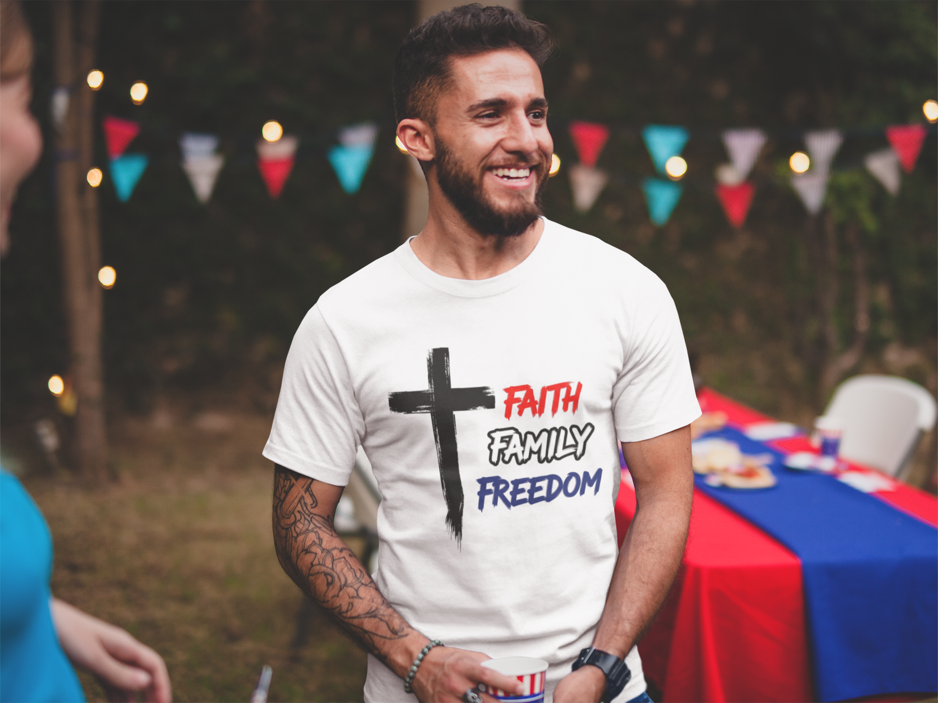 American Heritage Graphic Short Tee - "Faith Family Freedom V.1"