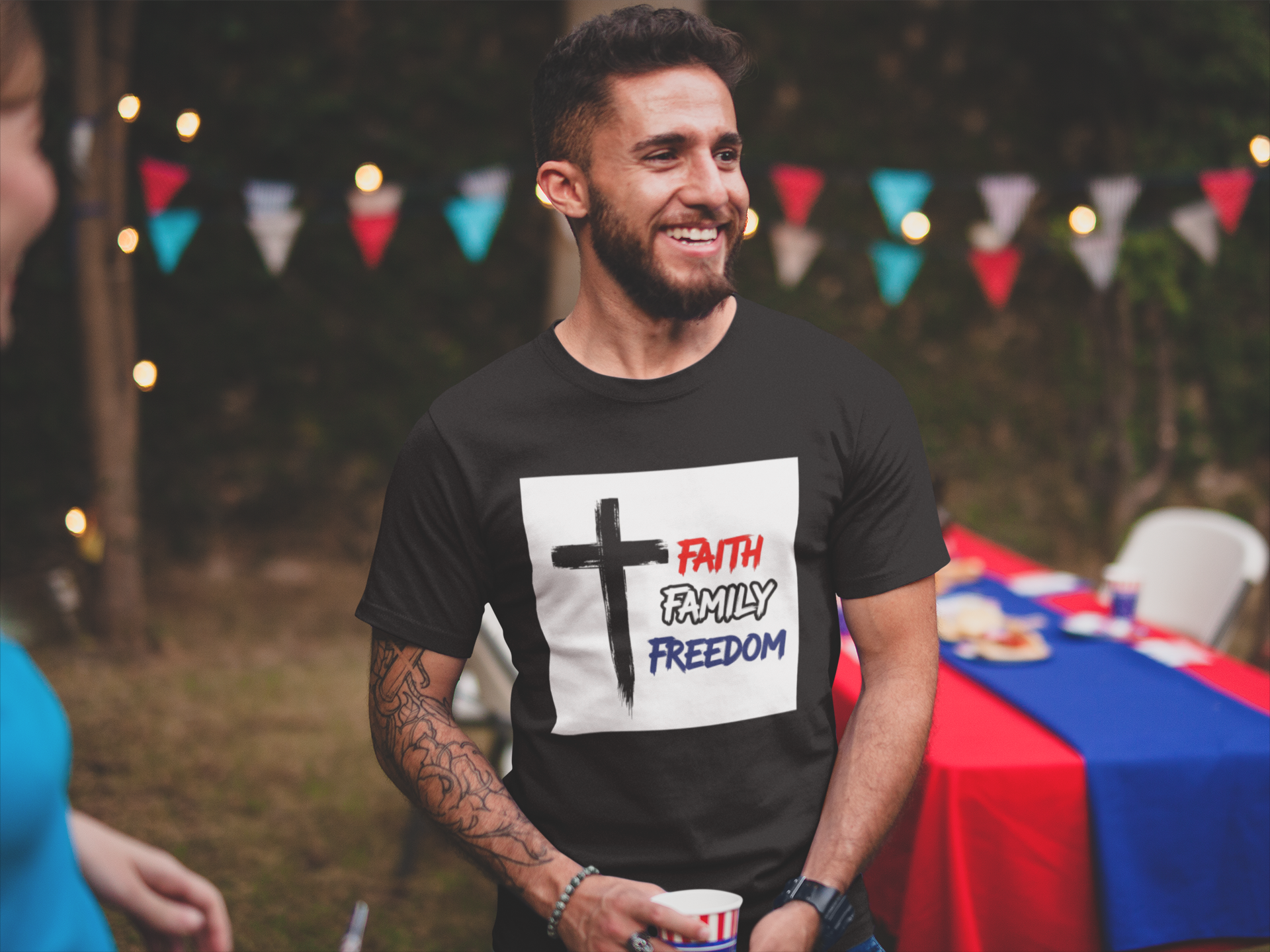 American Heritage Graphic Short Tee - "Faith Family Freedom V.1"