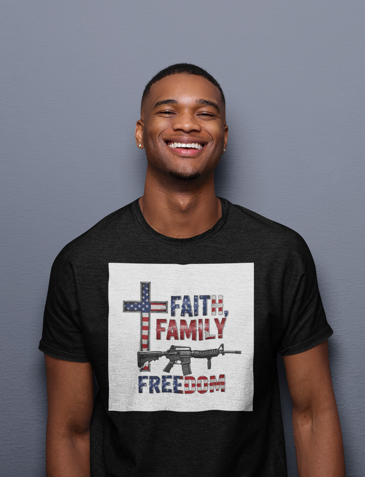 American Heritage Graphic Short Tee - "Faith Family Freedom V.2"