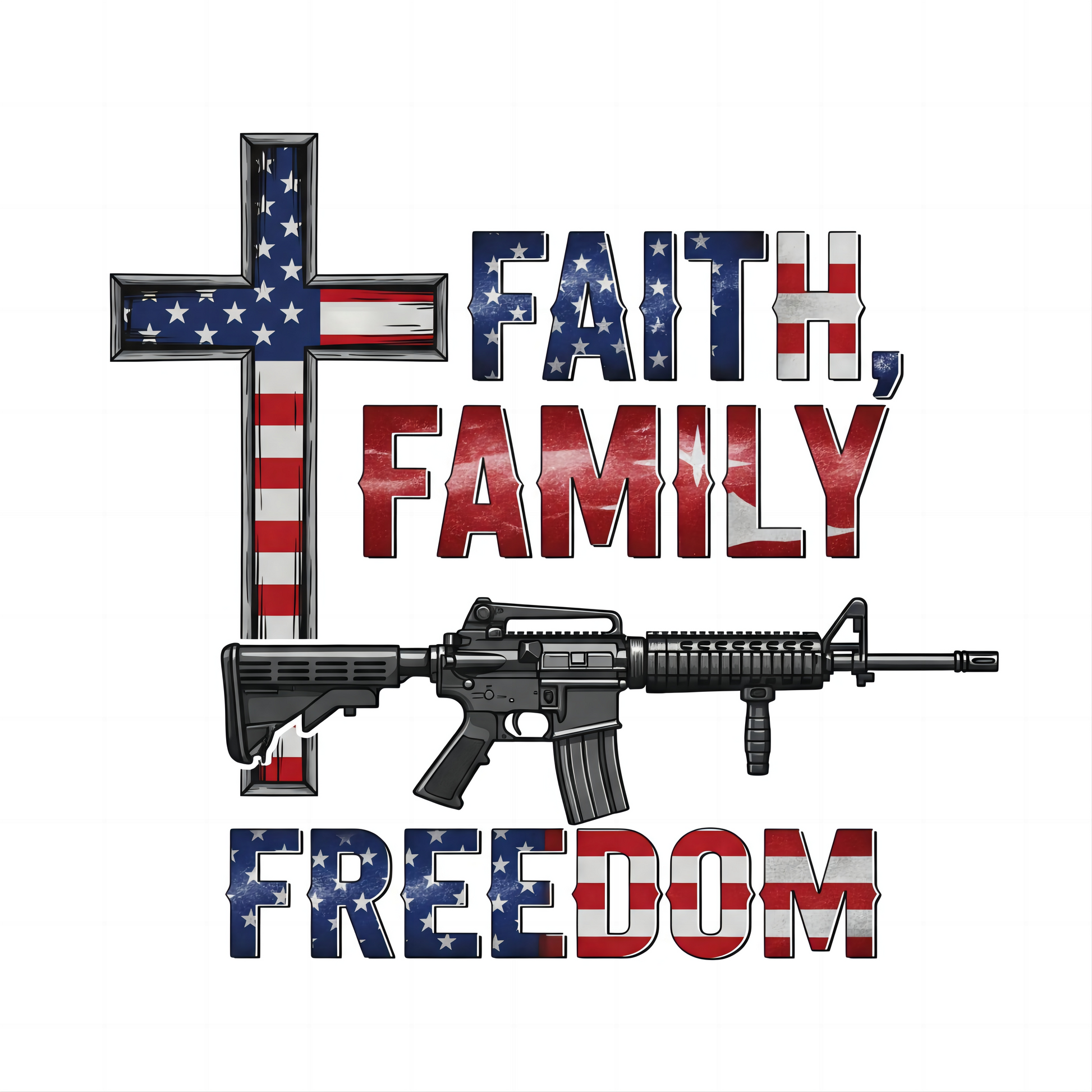 American Heritage Graphic Short Tee - "Faith Family Freedom V.2"
