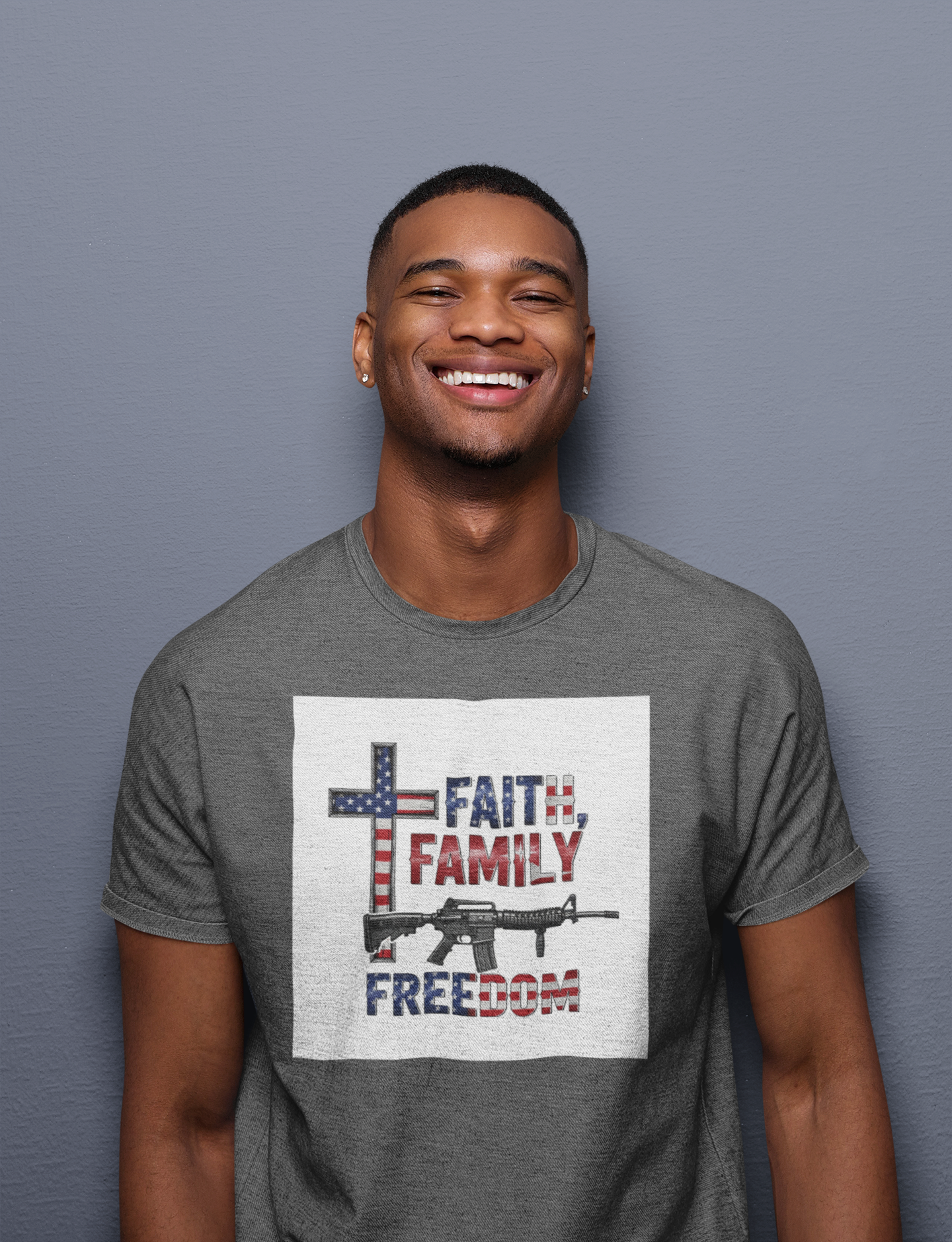 American Heritage Graphic Short Tee - "Faith Family Freedom V.2"