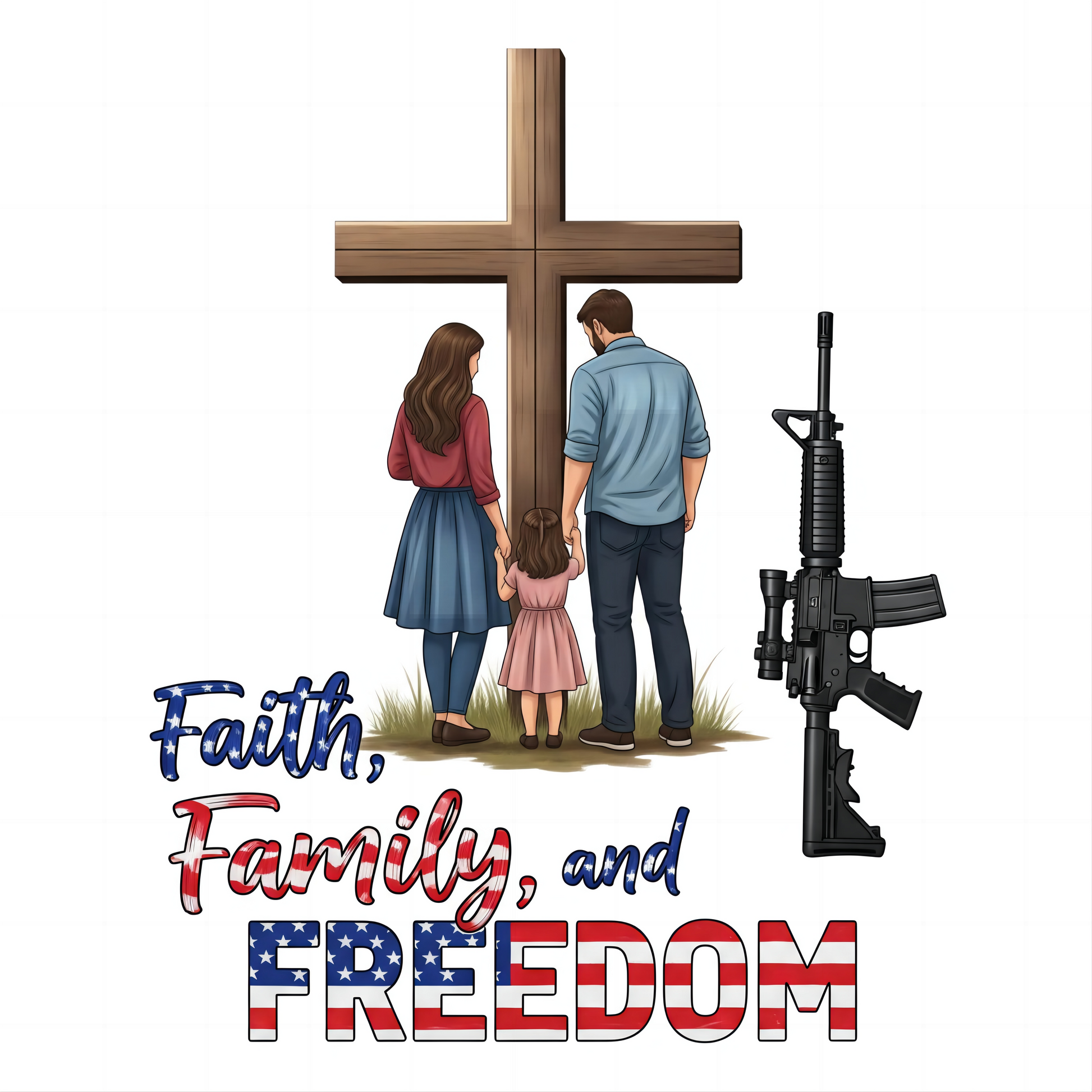 American Heritage Graphic Short Tee - "Faith Family Freedom V.3"