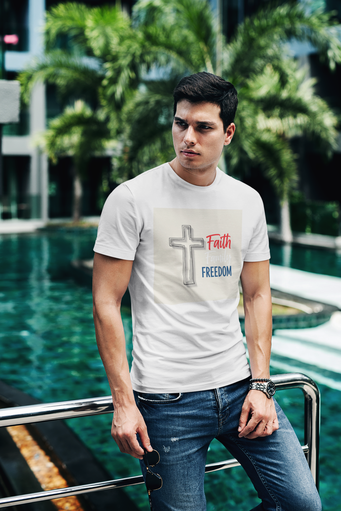 American Heritage Graphic Short Tee - "Faith Family Freedom V.4"