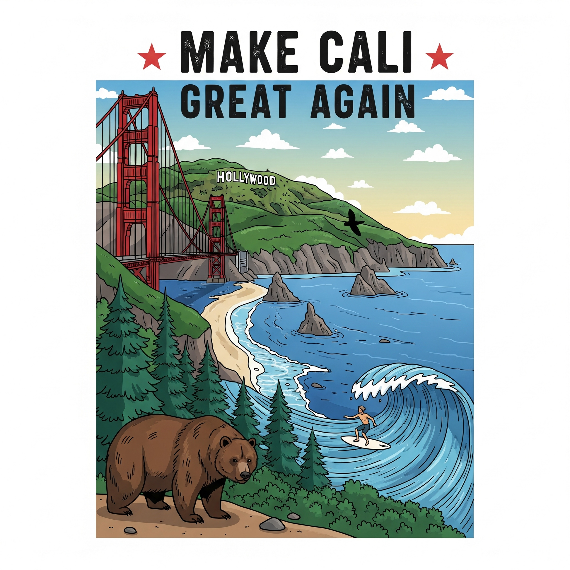 Graphic Tee - Funny "Make Cali Great Again!"