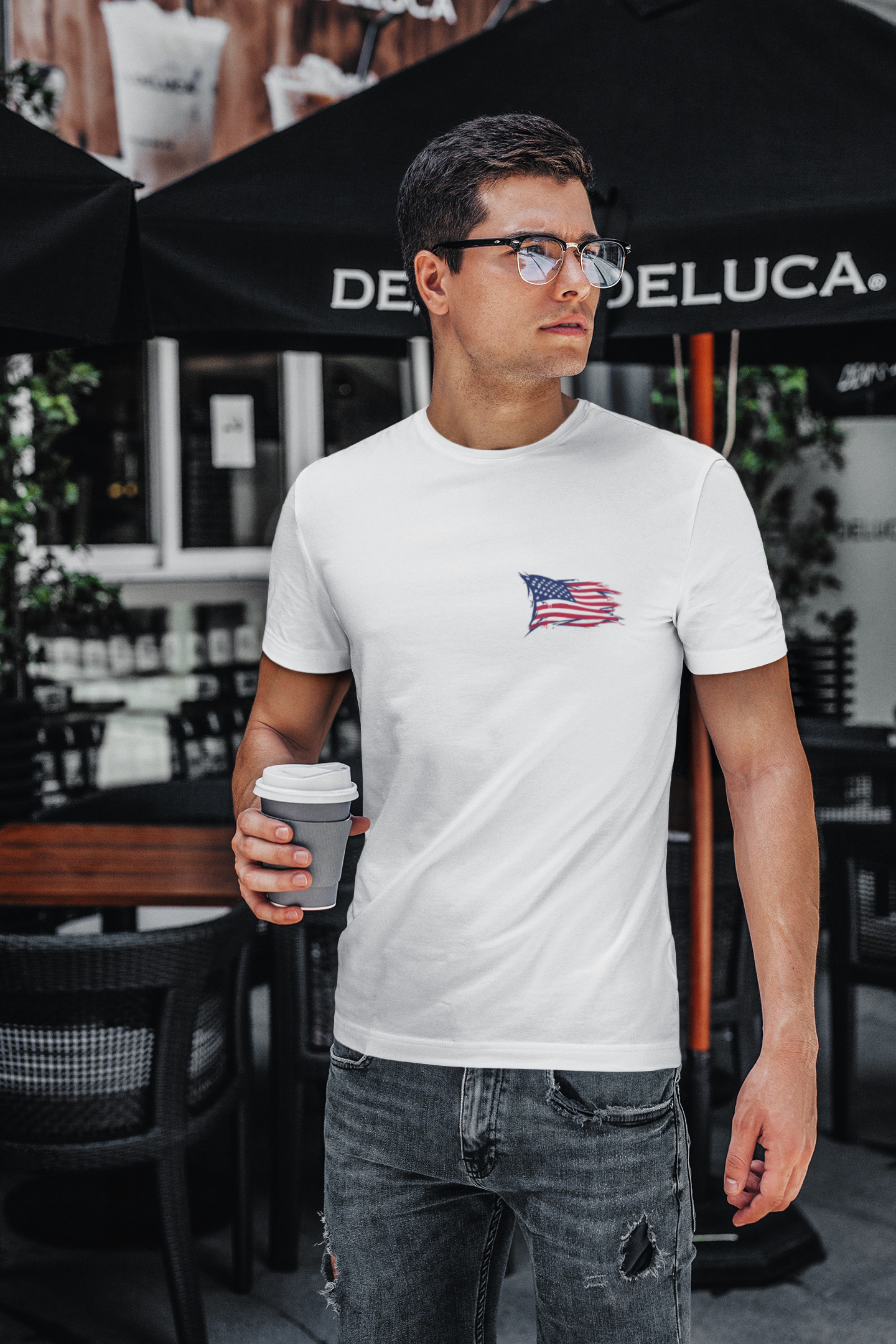 American Heritage Graphic Short Tee - "Contemporary Design American Flag"